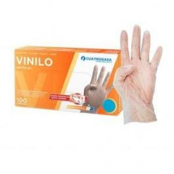 Guante de Vinilo Desechable Sin Polvo Talla XL - Caja de 100 Unidades