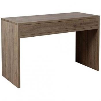 Nordseven Escritorio con Cajón, Microfibra, Roble Envejecido, Individual, 110x45x75 cm