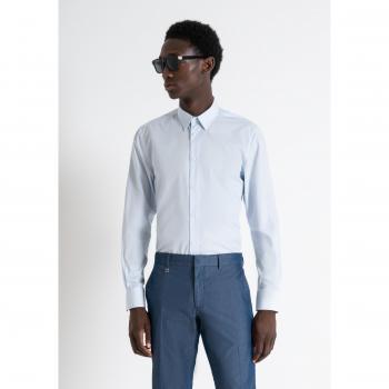 Napoli Easy Iron Slim Fit Cotton Shirt - Blue XL for Men