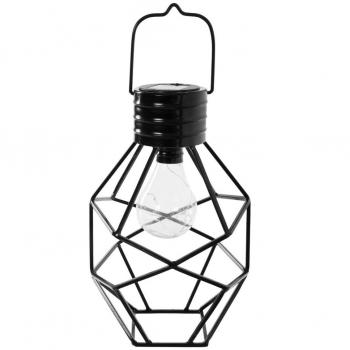 Lámpara Solar de Metal Negra Industrial para terraza Garden - LOLAhome