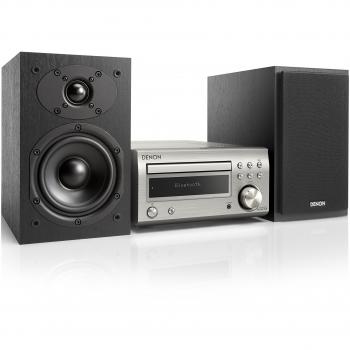 Denon D-M41DAB Sistema Mini HiFi Bluetooth con Reproductor de CD, Tuner FM/DAB y Potencia de 2x30W - Plata y Negro