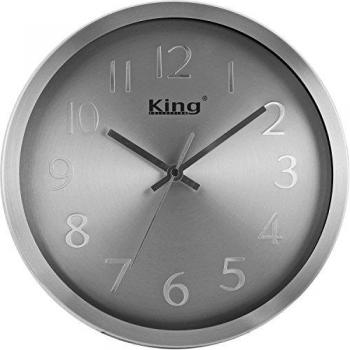 Reloj de Pared de Aluminio 30,5 cm Plata