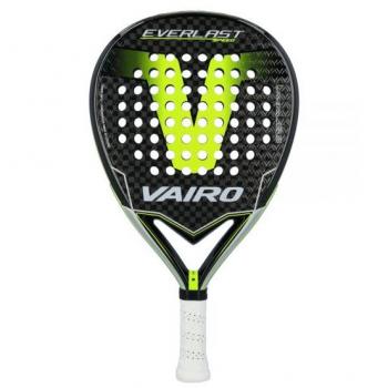 Pala de Pádel Vairo Everlast Speed 2023 - Características: Diseño aerodinámico, núcleo de goma EVA, superficie de fibra de vidrio, peso ligero (aproximadamente 360-375 g), balance medio, control