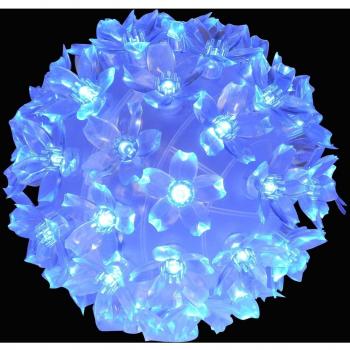 50LED Navidad bola de flores Web Fairy Light boda fiesta decoración funciona con pilas, plástico, azul, 11 x 11cm
