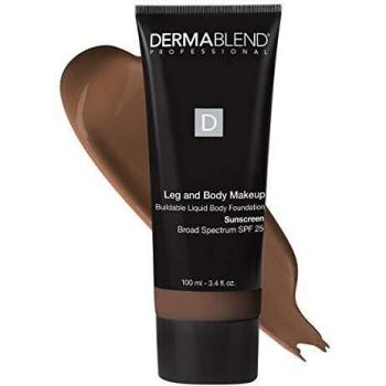 Dermablend Professional Leg and Body Makeup - Buildable Liquid Foundation - Dermatologist-Created, Fragrance-Free, Allergy-Tested - Broad Spectrum SPF 25-85N Deep Natural - 100 ml