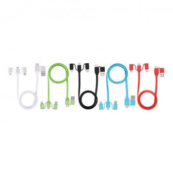 Cable cargador 6 en 1 de 100 cm, compatible con Android y iPhone, colores surtidos