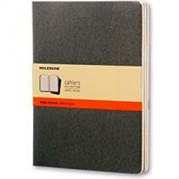 Moleskine Cahier - Set de 3 cuadernos a rayas extragrandes, color gris claro cálido
