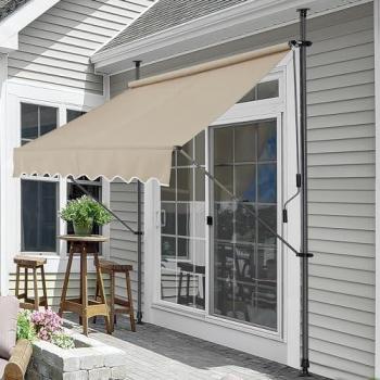 Toldo Articulado Enrollable Pro.tec - Armazón de Acero y Poliéster - 350 x 120 x 220-309 cm - Color Arena