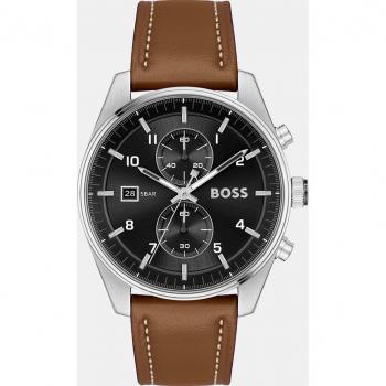 Reloj de hombre Boss Skytraveller 1514161 cronógrafo de piel marrón