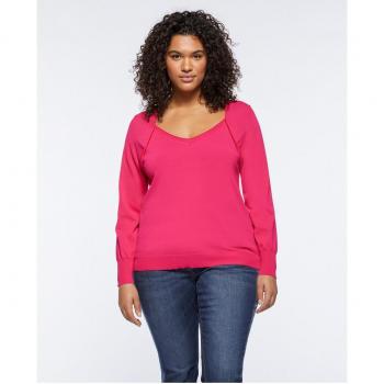 Jersey de mujer liso con escote de corazón