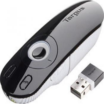 Targus AMP13EU Laser Presentation Remote - Apuntador Inalámbrico con Conexión USB, Alcance de 15 m, Color Negro y Gris