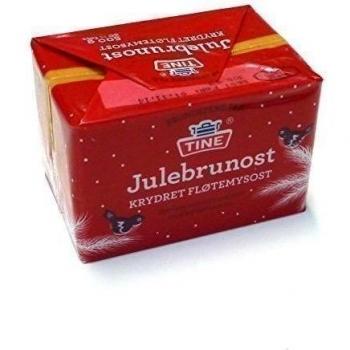 Queso con queso de suero Noruego con cardamomo Julebrunost 500 g Tine Brunost- Queso con cardamomo 500 g - Queso lactosuero marrón queso con caramelo