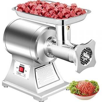 VEVOR Máquina Picadora de Carne Profesional de Acero Inoxidable Trituradora de Alimento Picadora de Carne Eléctrica Embutidora de Salchichas para gastronomía