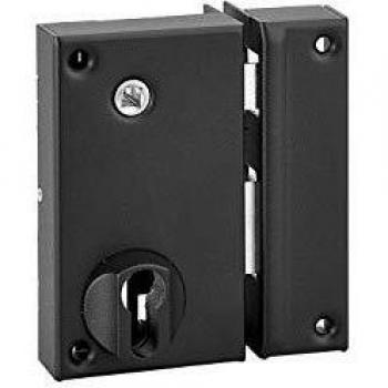 Caja de cerradura Thirard 75x130mm con seguidor derecho y doble cilindro, negra