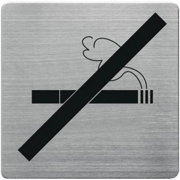 5 x Pictograma de Acero Inoxidable Cepillado Mate Prohibido Fumar 90x90mm