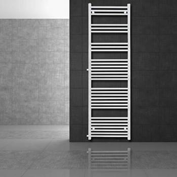 Radiador Toallero Sahara LUXEBATH Ecd - 500 x 1800 mm - Blanco - Recto - Conexión Lateral 900 mm - Calefactor Secador de Toallas
