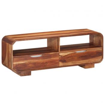 Soporte de TV de madera maciza de acacia 110x30x40 cm Marrón