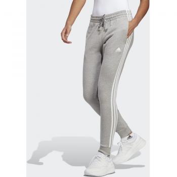 Adidas Essentials French Terry Cuffed 3-Stripes Pantalón de Entrenamiento para Mujer - Gris, Blanco, Talla M
