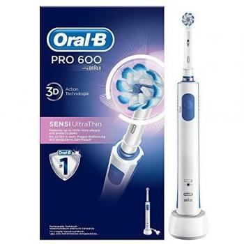 Oralb pro600 sensi ultrathin cepillo de dientes electrico recargable con tecnologia de braun 1 mango y 1 cabezal de recambio