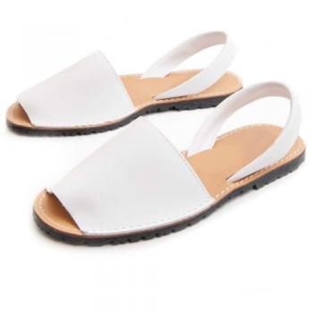 Sandalia de Piel Blanca para Mujer Purapiel Ibisw24 Talla 37