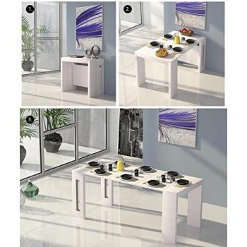 Mesa Consola Transformable Blanca con Diseño Moderno y Funcionalidad Práctica