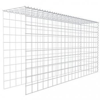 Gabiona Modular 200 cm x 100 cm x 40 cm, Malla de 10x10 cm, Espiral para Montaje en Altura y Longitud
