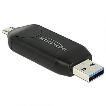 Lector de Tarjetas Micro USB OTG + USB 3.0 A - Compatible con SD, microSD, SDHC, SDXC y MMC
