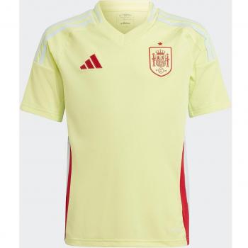 adidas Spain Away Shirt 2024 - Kids, Yellow, Size: 7-8 Years (26-28 / 71cm), Short Sleeve Jersey, Unisex