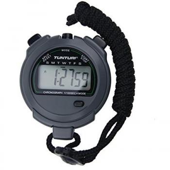 Tunturi Stopwatch Cronómetro Deportivo 2 Memorias, Unisex Adulto, Negro, Talla Única