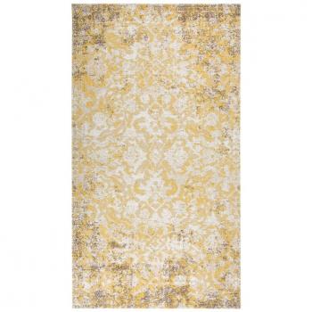 Alfombra de exterior tejido plano amarilla 115x170 cm