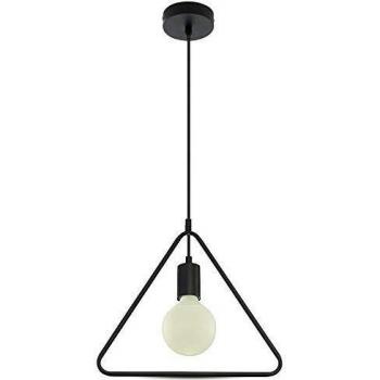 Lámpara Colgante Triangular de Metal Negro Mate con Portalámpara E27 Máx 60W