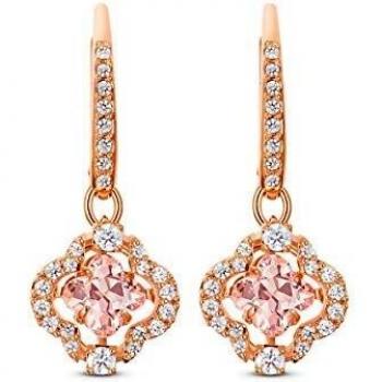 Swarovski Sparkling Dance Clover Rose Gold Drop Earrings 5516477
