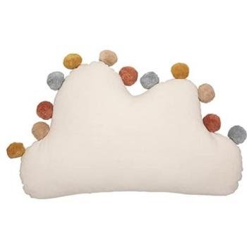 Cojín Infantil Nube Multicolor 30x50 cm de Algodón con Pompones Atmosphera