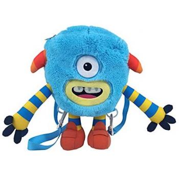 Mochila de Peluche Momonsters Hehe, 35 cm, Producto Oficial, Color Azul