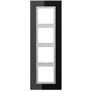 Marco de vidrio negro JUNG LS Plus 4 elementos LSP 984 GL SW