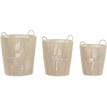 Set de 3 cestas metálicas beige de DKD Home Decor