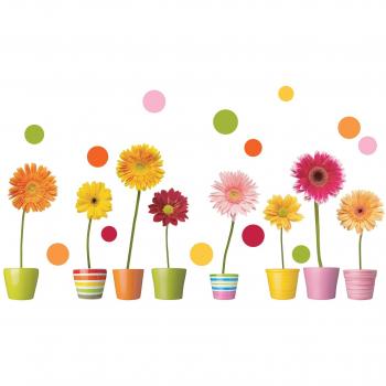 Calcomanías de Ventana Gerberas Multicolor - Crearreda CR-64003