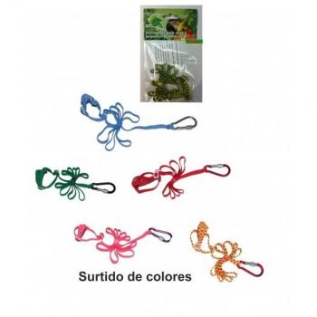 Arnés Ajustable para Agapornis y Periquitos - Color Azul/Rojo y Rosa