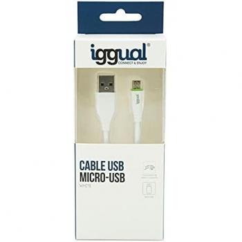 iggual Cable USB-A/Micro-USB 100 cm Blanco