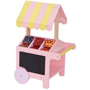 Carrito de Pastelería de Madera para Muñecas Teamson Kids Olivia's Little World TD-12879A, 40.6 cm, incluye carrito de dulces, diseño colorido y atractivo, fabricado en madera duradera