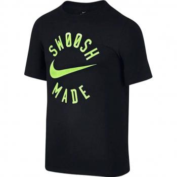 Nike B Dry SS Swoosh Made Camiseta, Niños, Negro