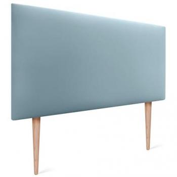 Cabecero Tapizado de Polipiel AQUALINE Liso Celeste con Patas (110x105cm) para Camas 80/90/105