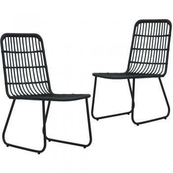 vidaXL Garden Chairs 2 pcs Poly Rattan Black