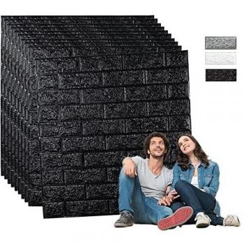 Edihome, Papel Pintado Pared, Paneles Decorativos 3d, 77x70cm, 40 piezas, Autoadhesivo, Efecto Ladrillo de Piedra, de Poliuretano, para Cocina, Dormitorio, Salón