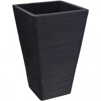 Maceta estriada cuadrada ProGarden gris antracita 55 cm