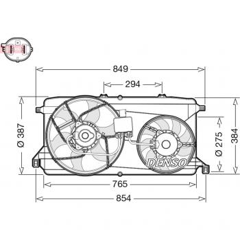 DENSO DER10009 Ventilador de Radiador 12 para FORD Transit Mk6 Furgón, Bus, Tourneo - Refrigeración del motor