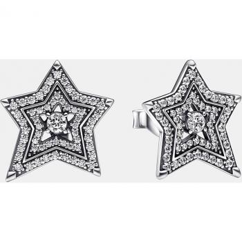 Pendientes Pandora Timeless Estrella Asimétrica Celestial de plata