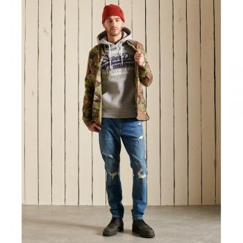 Superdry Sudadera Vintage Logo gris para Hombre con Capucha