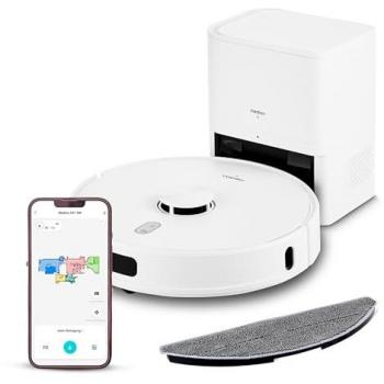 Robot Aspirador Medion X41 SW+ con Navegación Láser, Estación de Vacío y Potente Succión de 8000 Pa