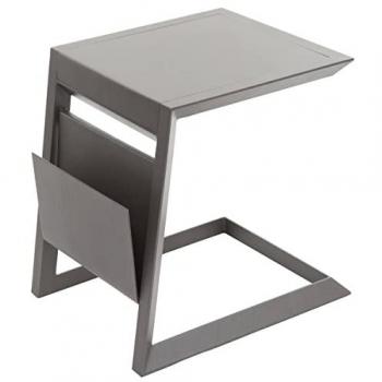 Mesa Auxiliar de Jardín Cuadrada Allure Gris con Diseño Atrevido y Estructura Asimétrica - 55 x 45 x 55 cm - Hespéride